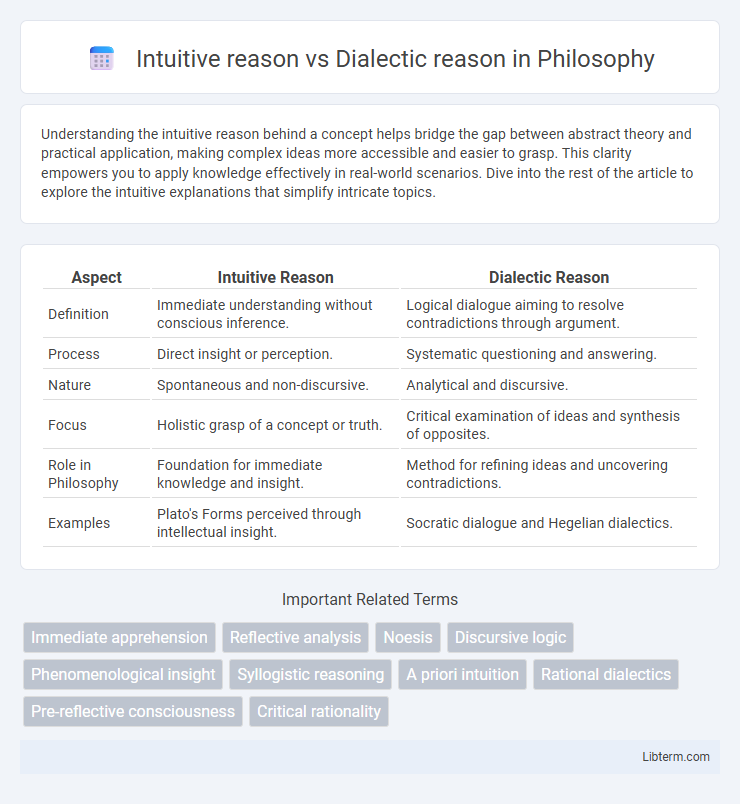Dialectic reason vs Intuitive reason in Philosophy - What is The Difference?