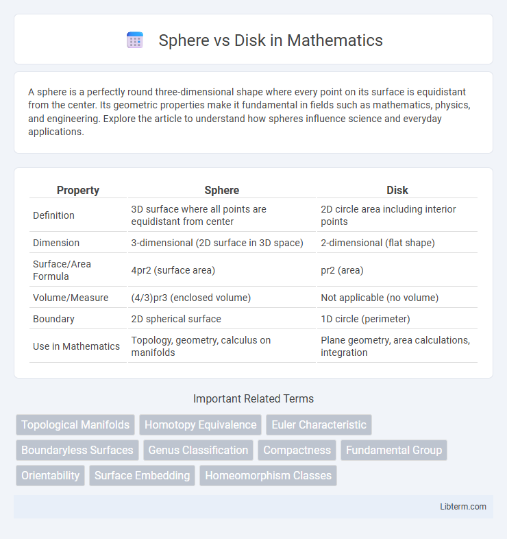 Disk vs Sphere in Mathematics - What is The Difference?