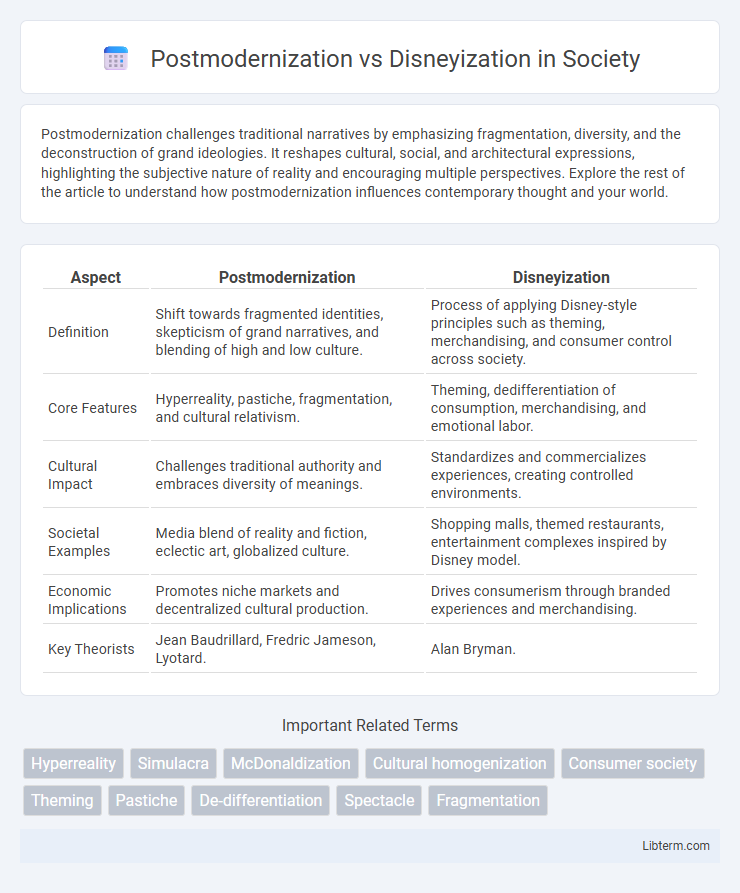 Disneyization vs Postmodernization in Society - What is The Difference?
