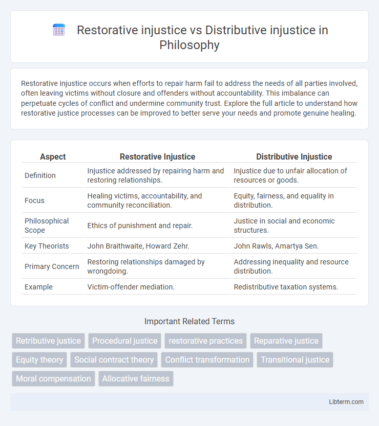 Distributive injustice vs Restorative injustice in Philosophy - What is The Difference?