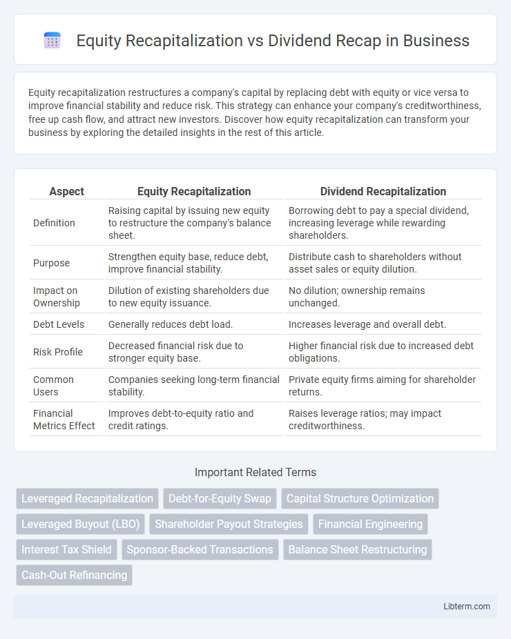 Dividend Recap vs Equity Recapitalization in Business - What is The Difference?