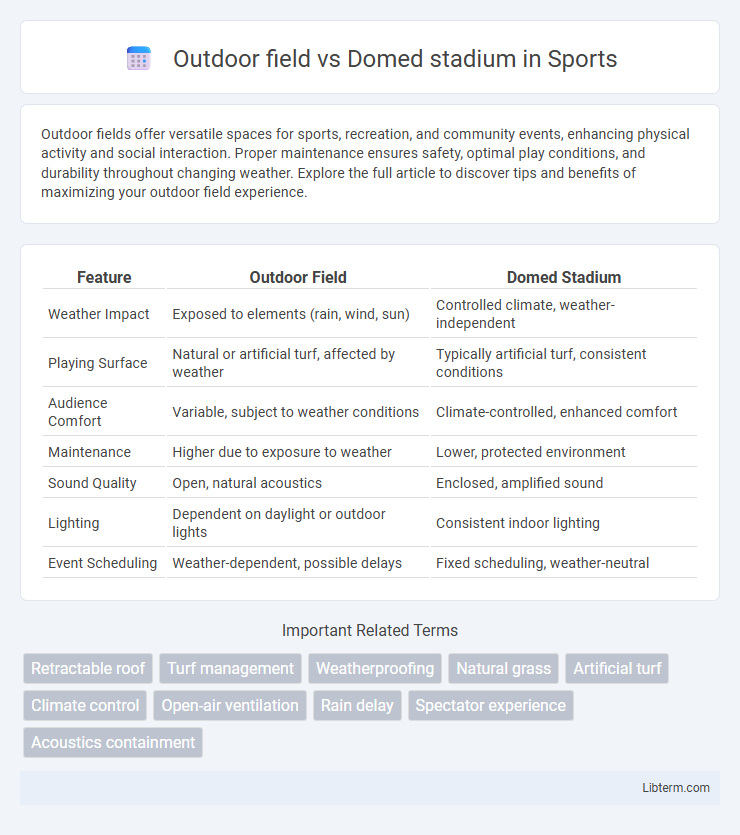 Domed stadium vs Outdoor field in Sports - What is The Difference?