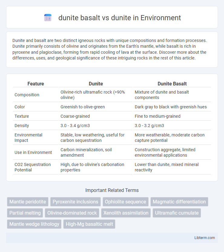 dunite vs dunite basalt in Environment - What is The Difference?
