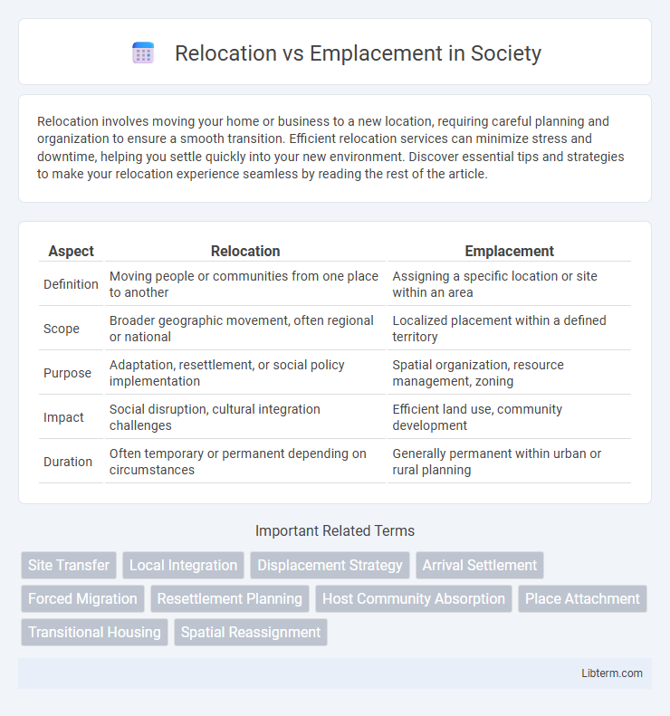 Emplacement vs Relocation in Society - What is The Difference?