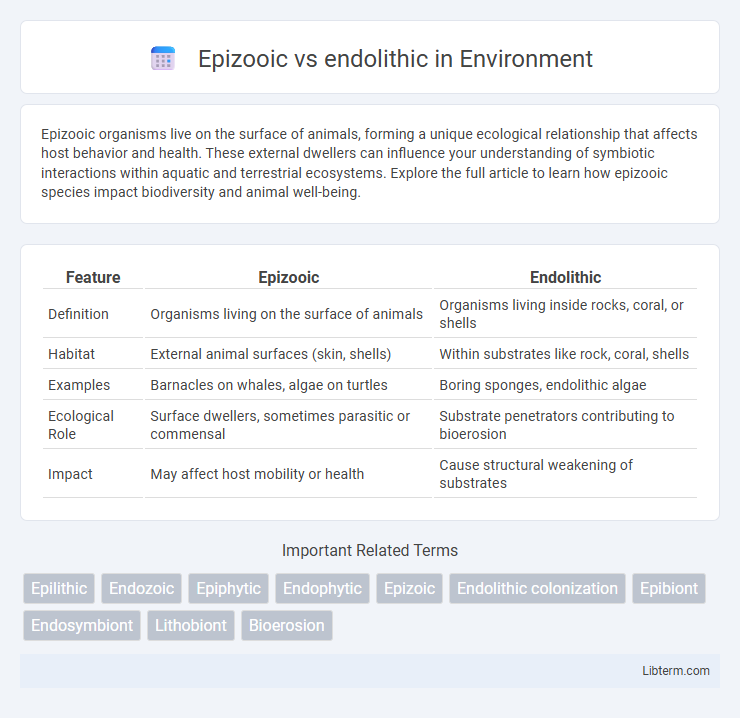 endolithic vs Epizooic in Environment - What is The Difference?