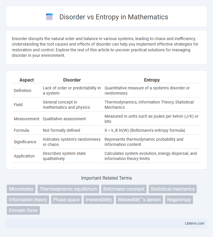 Entropy vs Disorder in Mathematics - What is The Difference?
