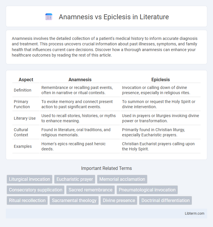 Epiclesis vs Anamnesis in Literature - What is The Difference?
