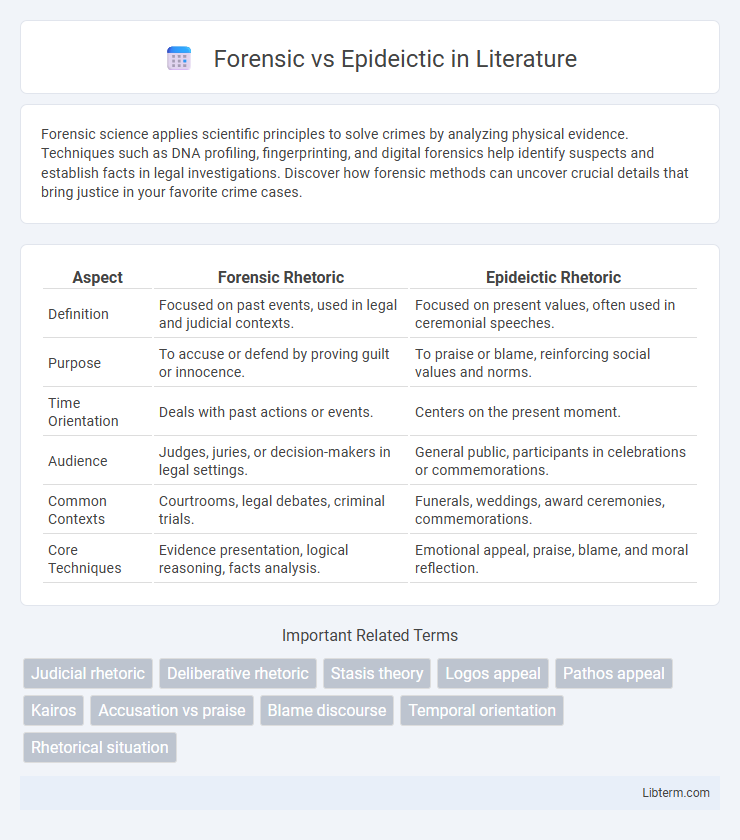 Epideictic vs Forensic in Literature - What is The Difference?