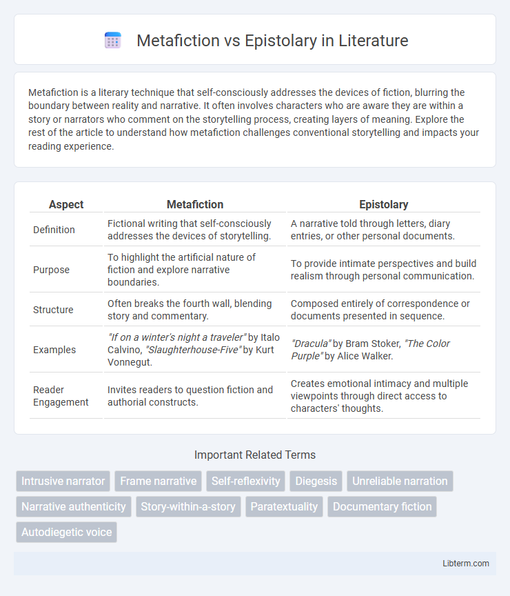 Epistolary vs Metafiction in Literature - What is The Difference?
