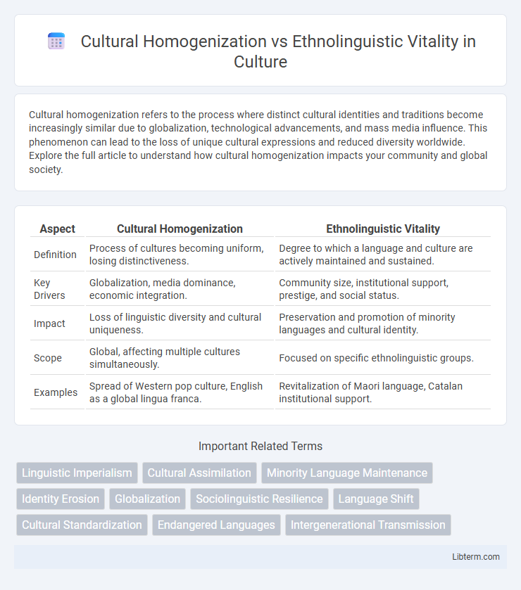 Ethnolinguistic Vitality vs Cultural Homogenization in Culture - What is The Difference?