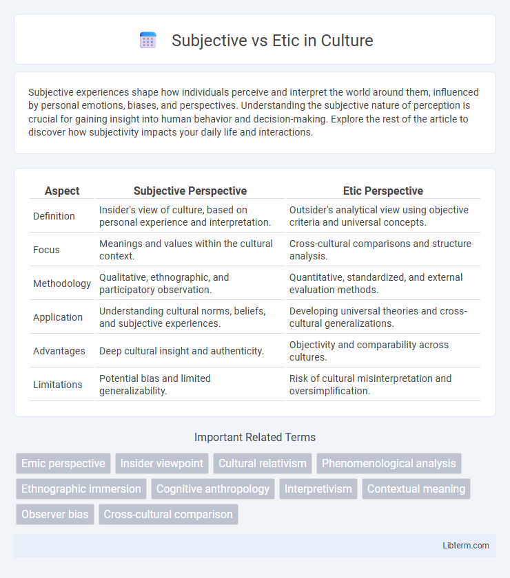 Etic vs Subjective in Culture - What is The Difference?