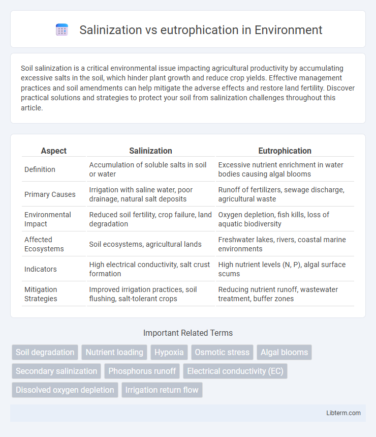 eutrophication vs Salinization in Environment - What is The Difference?