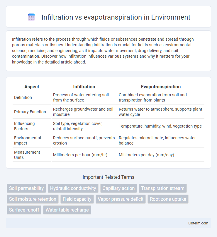 evapotranspiration vs Infiltration in Environment - What is The Difference?