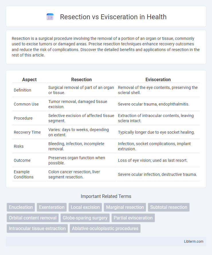 Evisceration vs Resection in Health - What is The Difference?