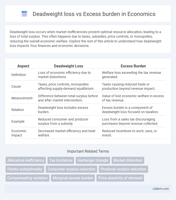 Excess burden vs Deadweight loss in Economics - What is The Difference?