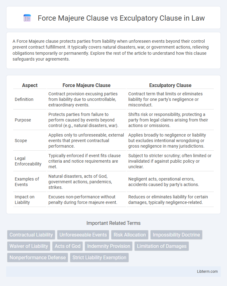 Exculpatory Clause vs Force Majeure Clause in Law - What is The Difference?