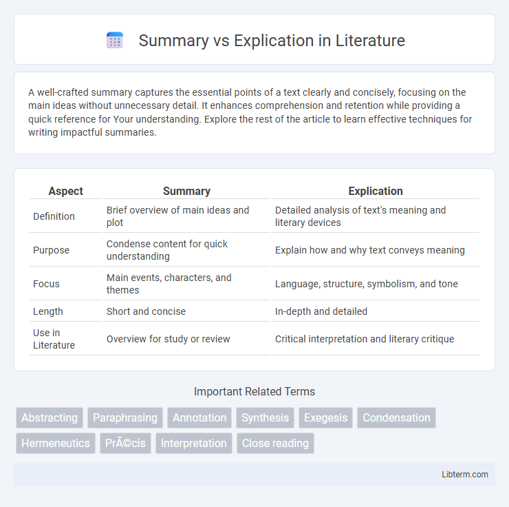 Explication vs Summary in Literature - What is The Difference?
