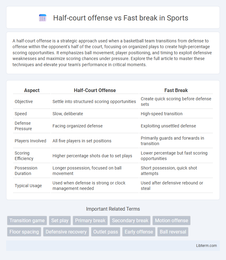 Fast break vs Half-court offense in Sports - What is The Difference?