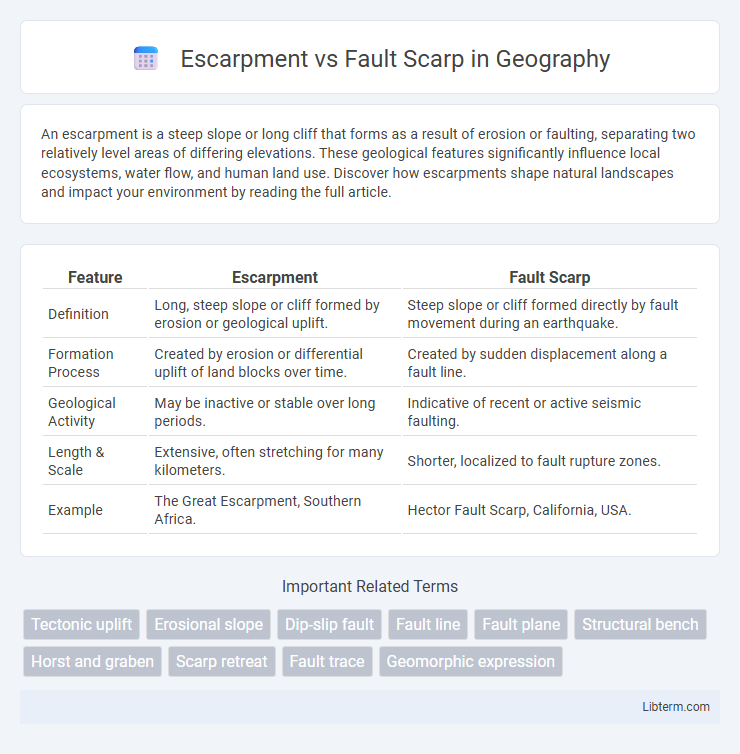 Fault Scarp vs Escarpment in Geography - What is The Difference?