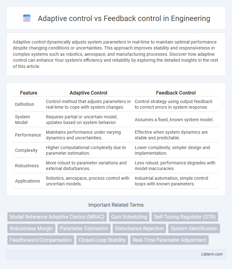 Feedback control vs Adaptive control in Engineering - What is The Difference?
