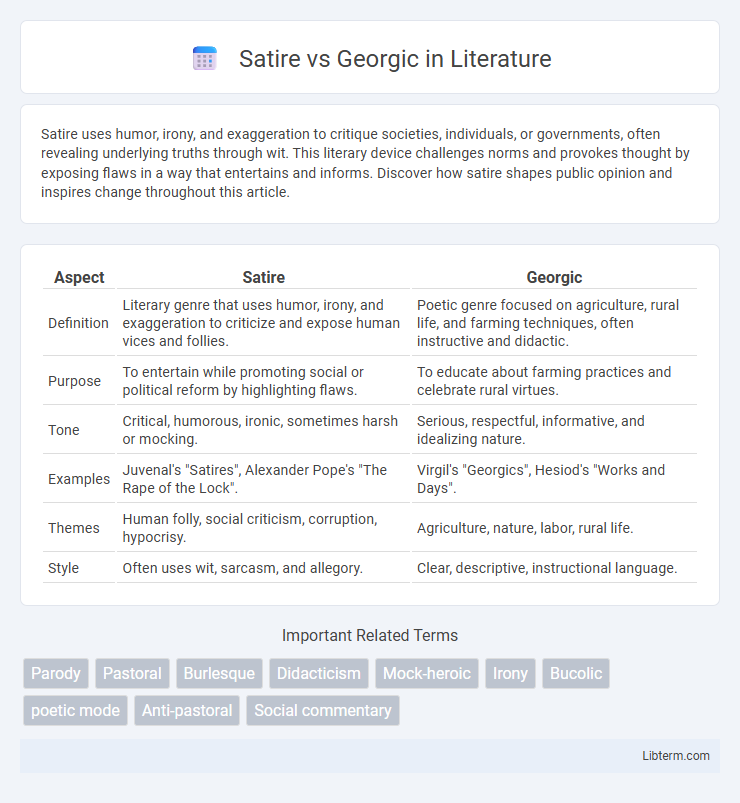 Georgic vs Satire in Literature - What is The Difference?