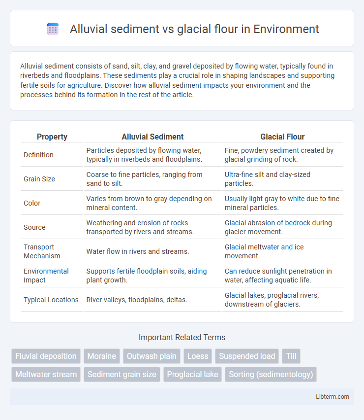 glacial flour vs Alluvial sediment in Environment - What is The Difference?