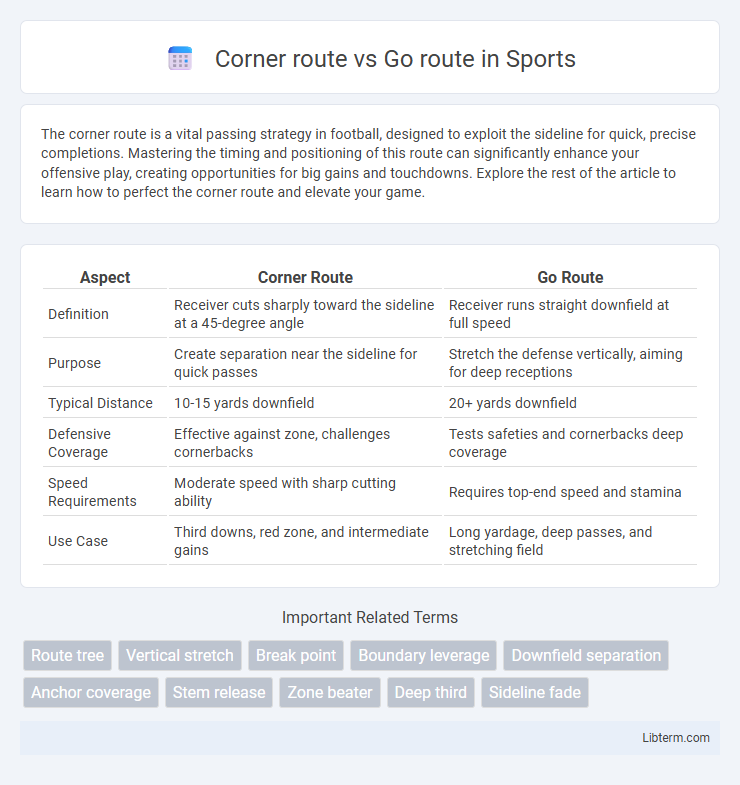 Go route vs Corner route in Sports - What is The Difference?