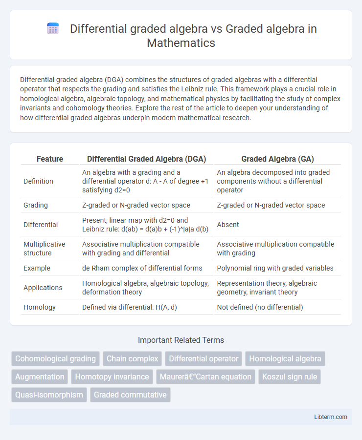 Graded algebra vs Differential graded algebra in Mathematics - What is The Difference?