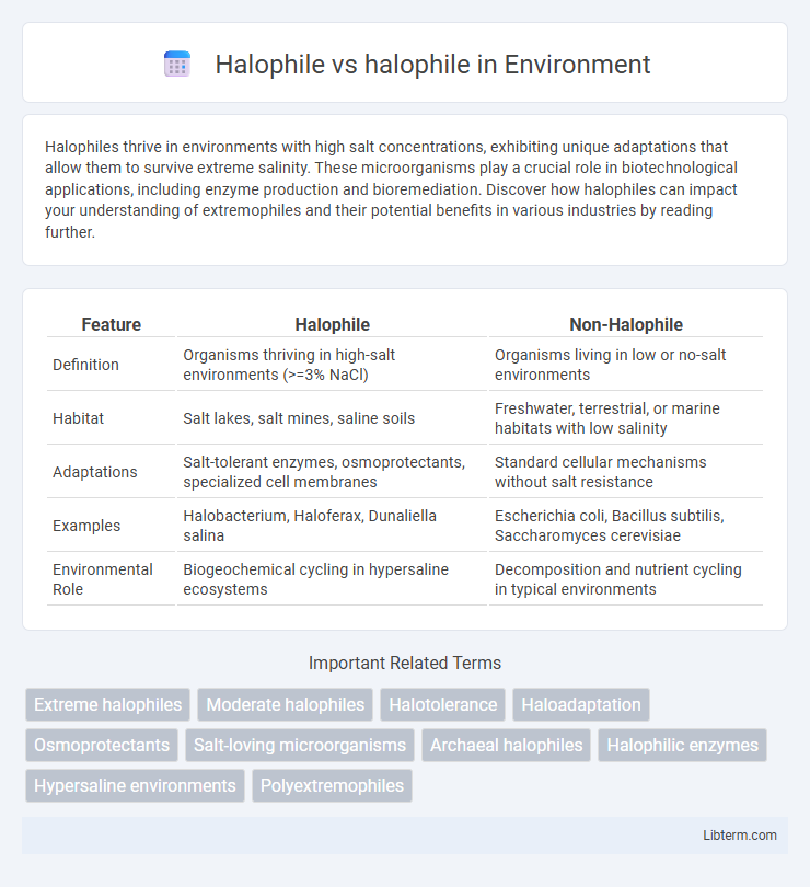 halophile vs Halophile in Environment - What is The Difference?