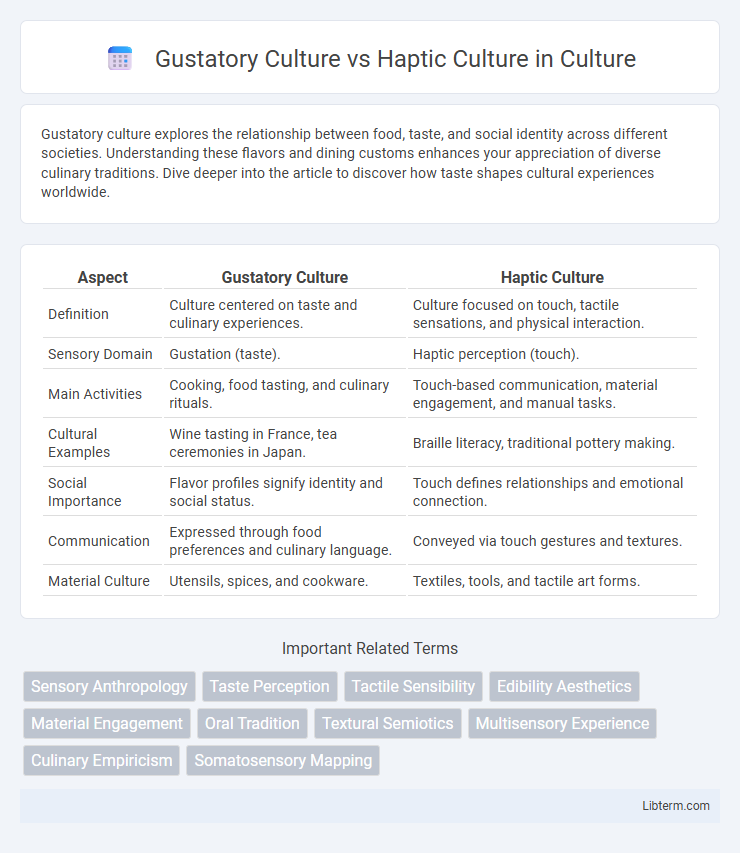 Haptic Culture vs Gustatory Culture in Culture - What is The Difference?