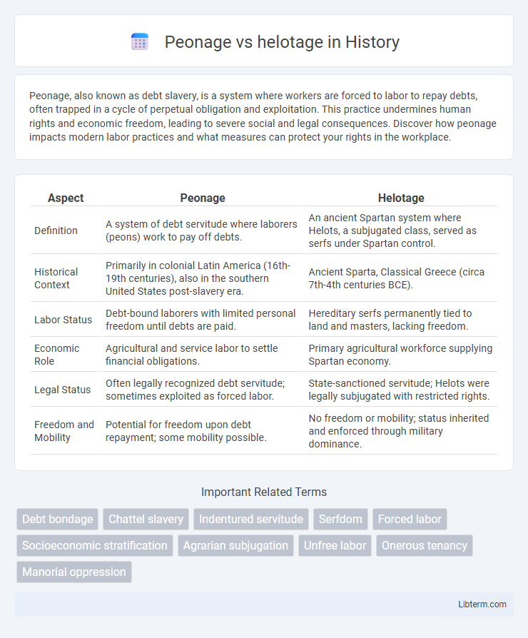 helotage vs Peonage in History - What is The Difference?