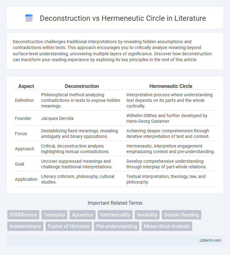 Hermeneutic Circle vs Deconstruction in Literature - What is The Difference?