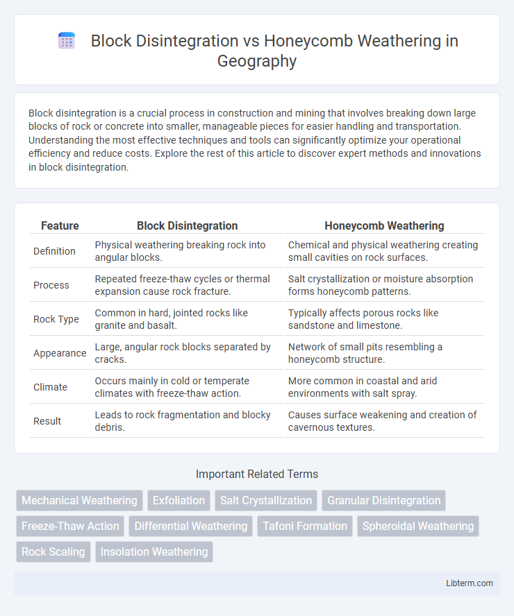 Honeycomb Weathering vs Block Disintegration in Geography - What is The Difference?