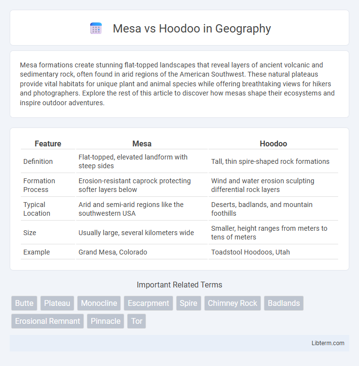 Hoodoo vs Mesa in Geography - What is The Difference?