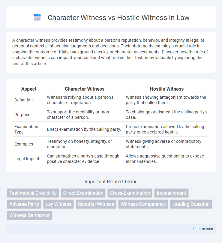 Hostile Witness vs Character Witness in Law - What is The Difference?