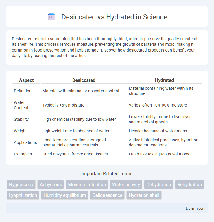 Hydrated vs Desiccated in Science - What is The Difference?