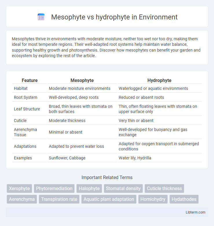 hydrophyte vs Mesophyte in Environment - What is The Difference?