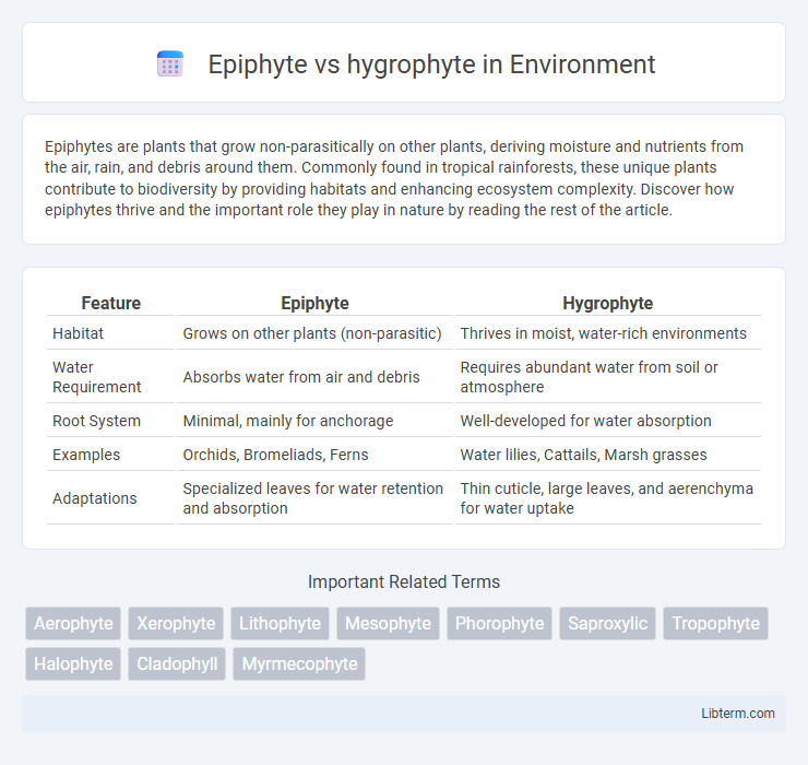 hygrophyte vs Epiphyte in Environment - What is The Difference?