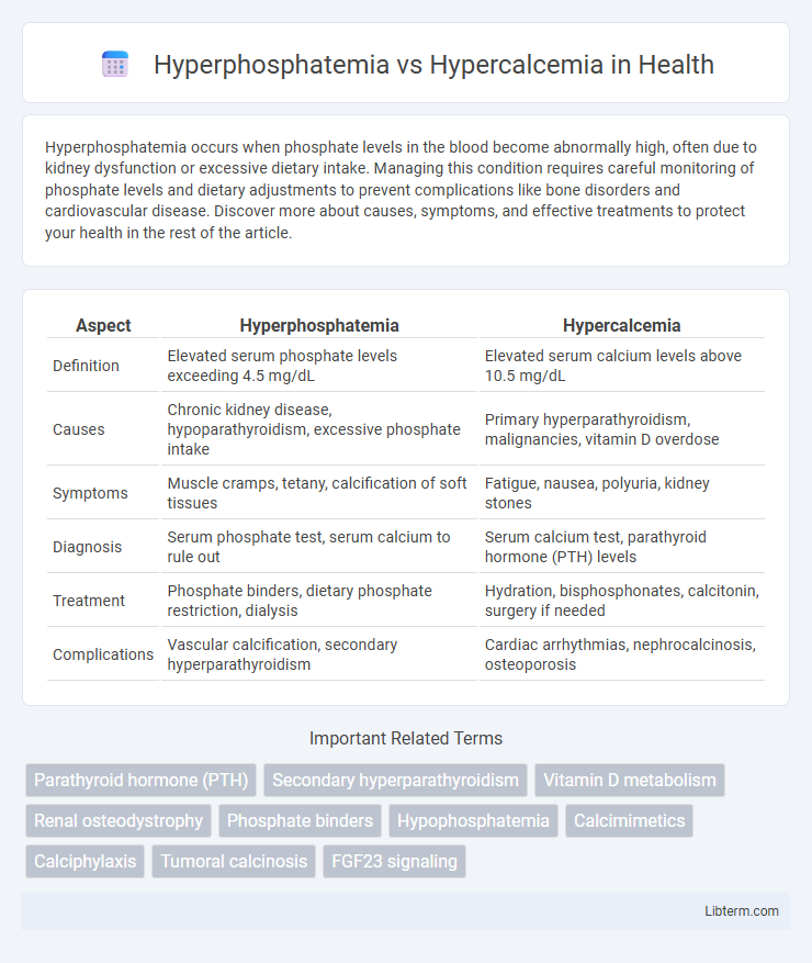 Hypercalcemia vs Hyperphosphatemia in Health - What is The Difference?