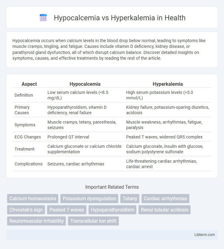 Hyperkalemia vs Hypocalcemia in Health - What is The Difference?