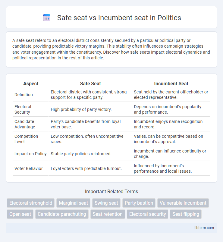 Incumbent seat vs Safe seat in Politics - What is The Difference?