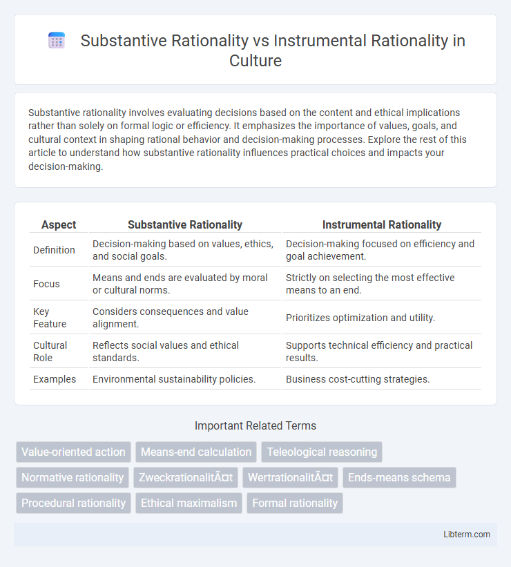 Instrumental Rationality vs Substantive Rationality in Culture - What is The Difference?