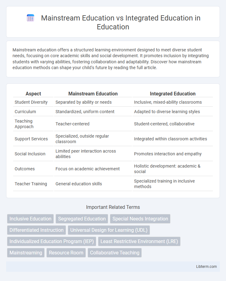 Integrated Education vs Mainstream Education in Education - What is The Difference?