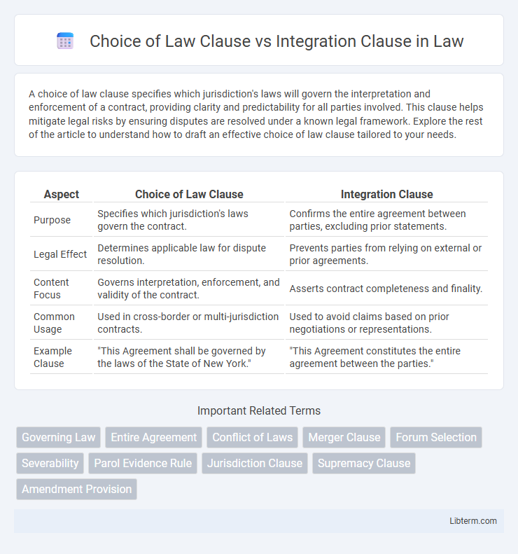 Integration Clause vs Choice of Law Clause in Law - What is The Difference?