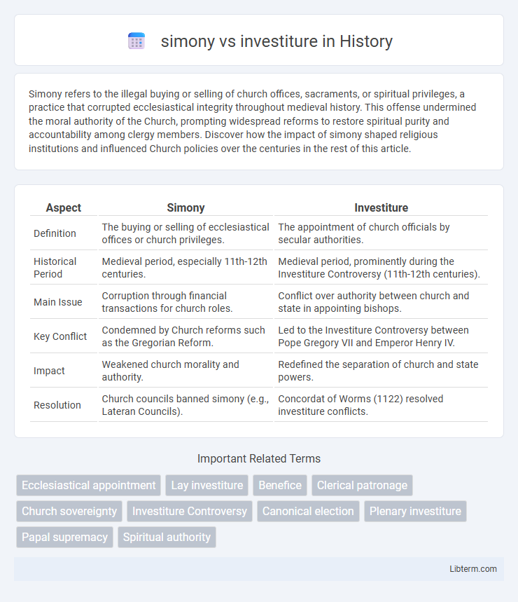investiture vs simony in History - What is The Difference?