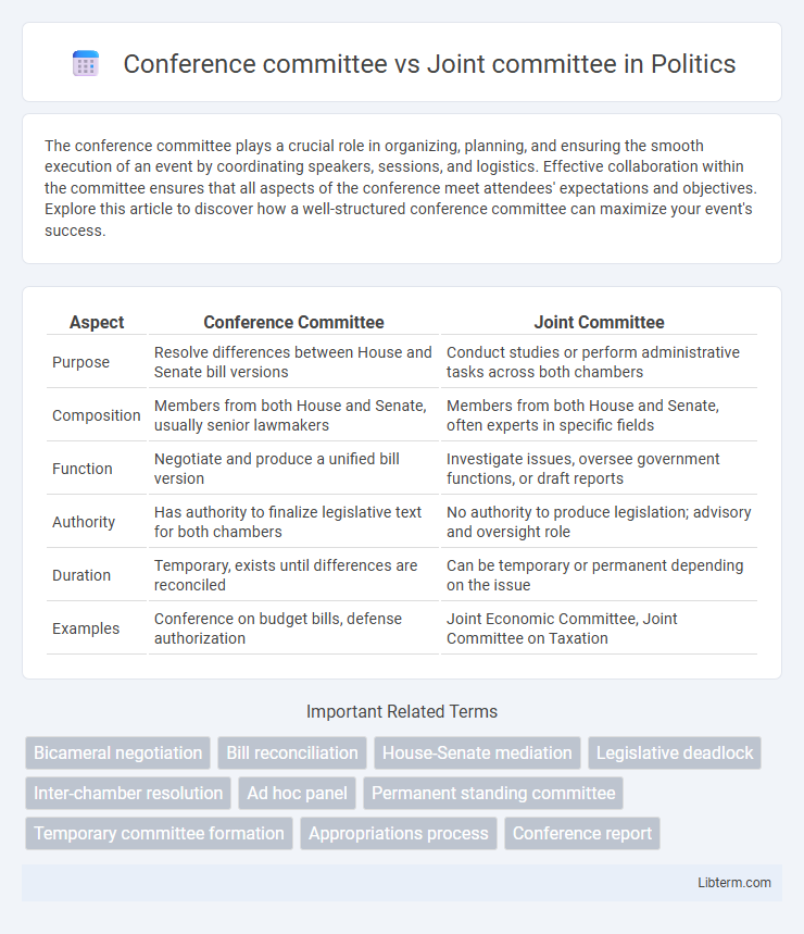 Joint committee vs Conference committee in Politics - What is The Difference?