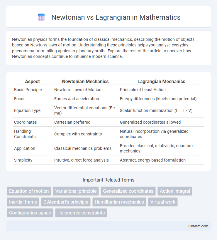 Lagrangian vs Newtonian in Mathematics - What is The Difference?