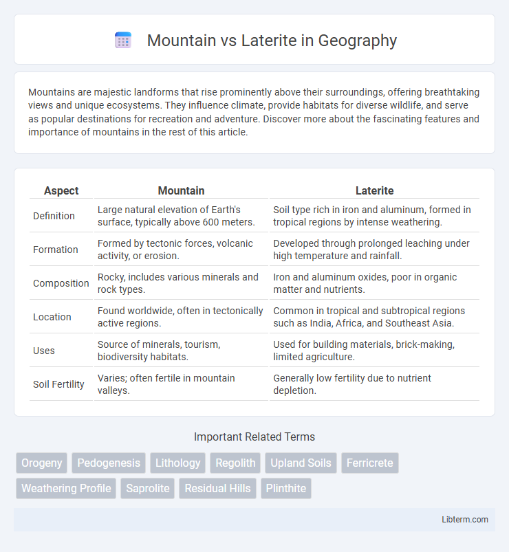 Laterite vs Mountain in Geography - What is The Difference?