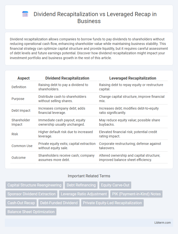Leveraged Recap vs Dividend Recapitalization in Business - What is The Difference?