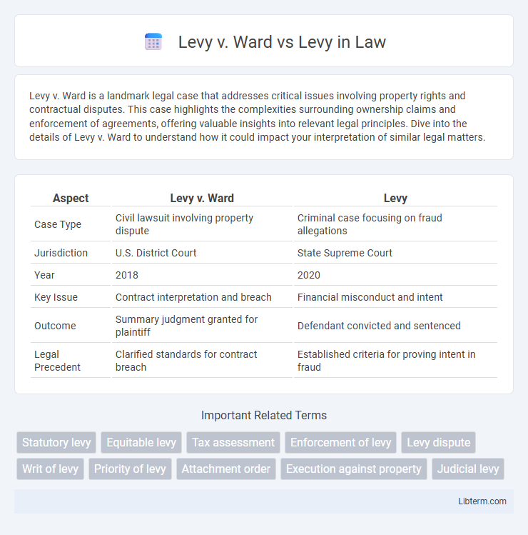 Levy vs Levy v. Ward in Law - What is The Difference?